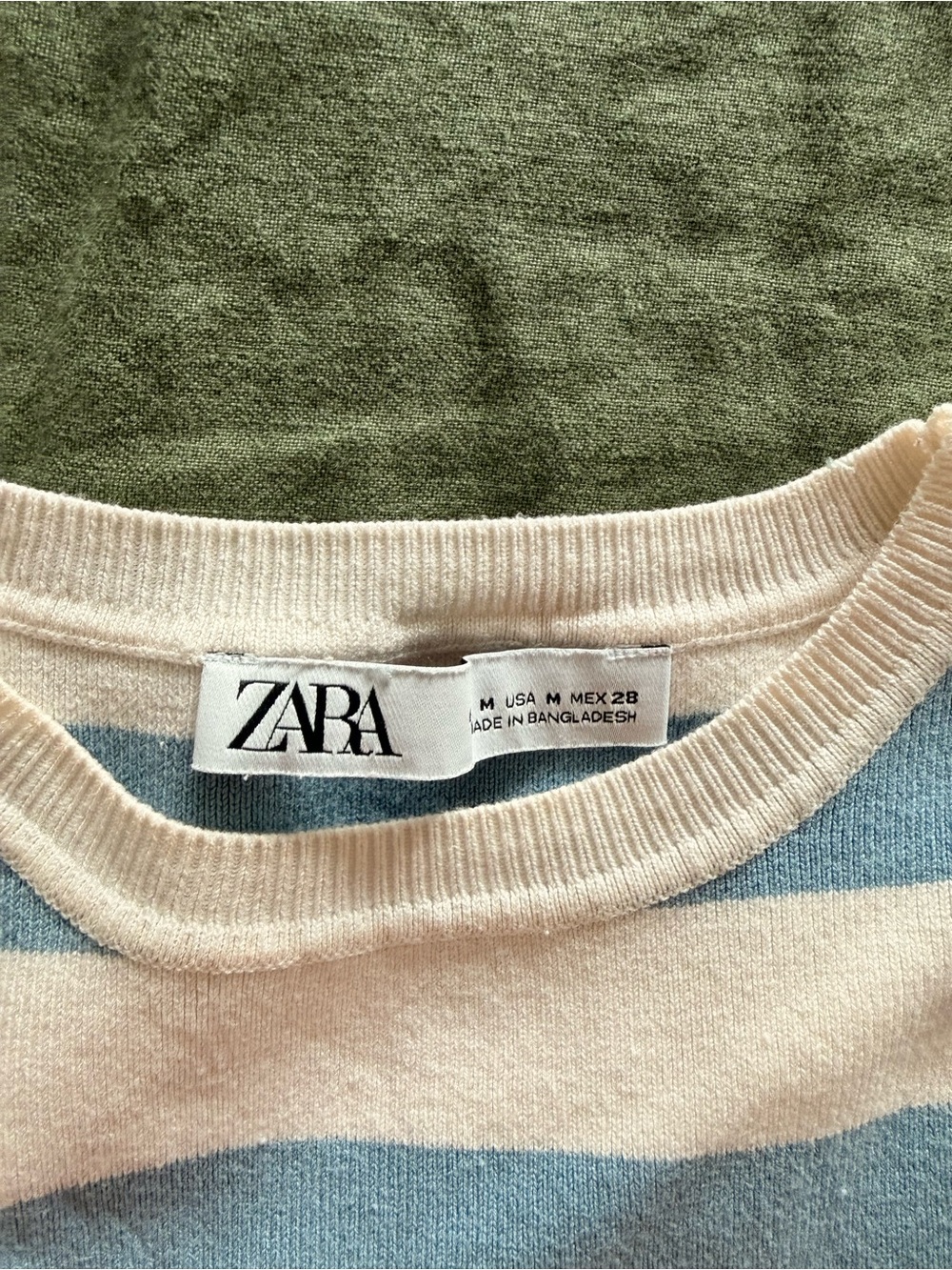 ZARA Blue and White Striped Knit Tank Top - Picture 2 of 5